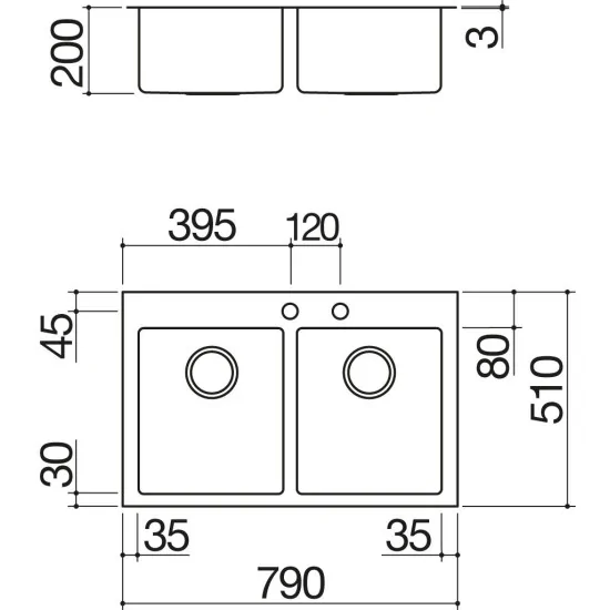 barazza 1lbo61 LAVELLO B_OPEN INCASSO DA 58×51