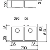 barazza 1lbo61 LAVELLO B_OPEN INCASSO DA 58×51