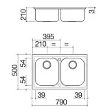 barazza 1lfs81s LAVELLO B_FAST INCASSO DA 79×50