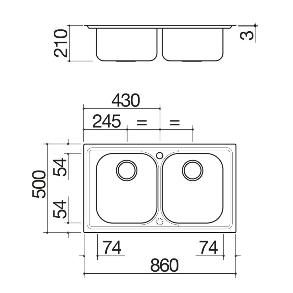 barazza 1lfs91s LAVELLO B_FAST INCASSO DA 86×50