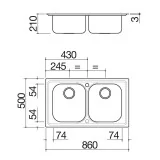 barazza 1lfs91s LAVELLO B_FAST INCASSO DA 86×50