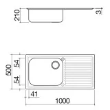 barazza 1lfs10d LAVELLO B_FAST INCASSO DA 100×50