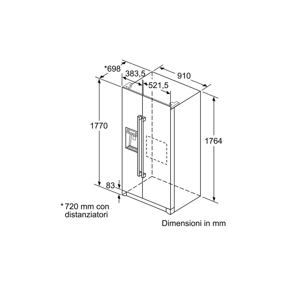 neff Side by Side Libero Posizionamento ka3902i20 