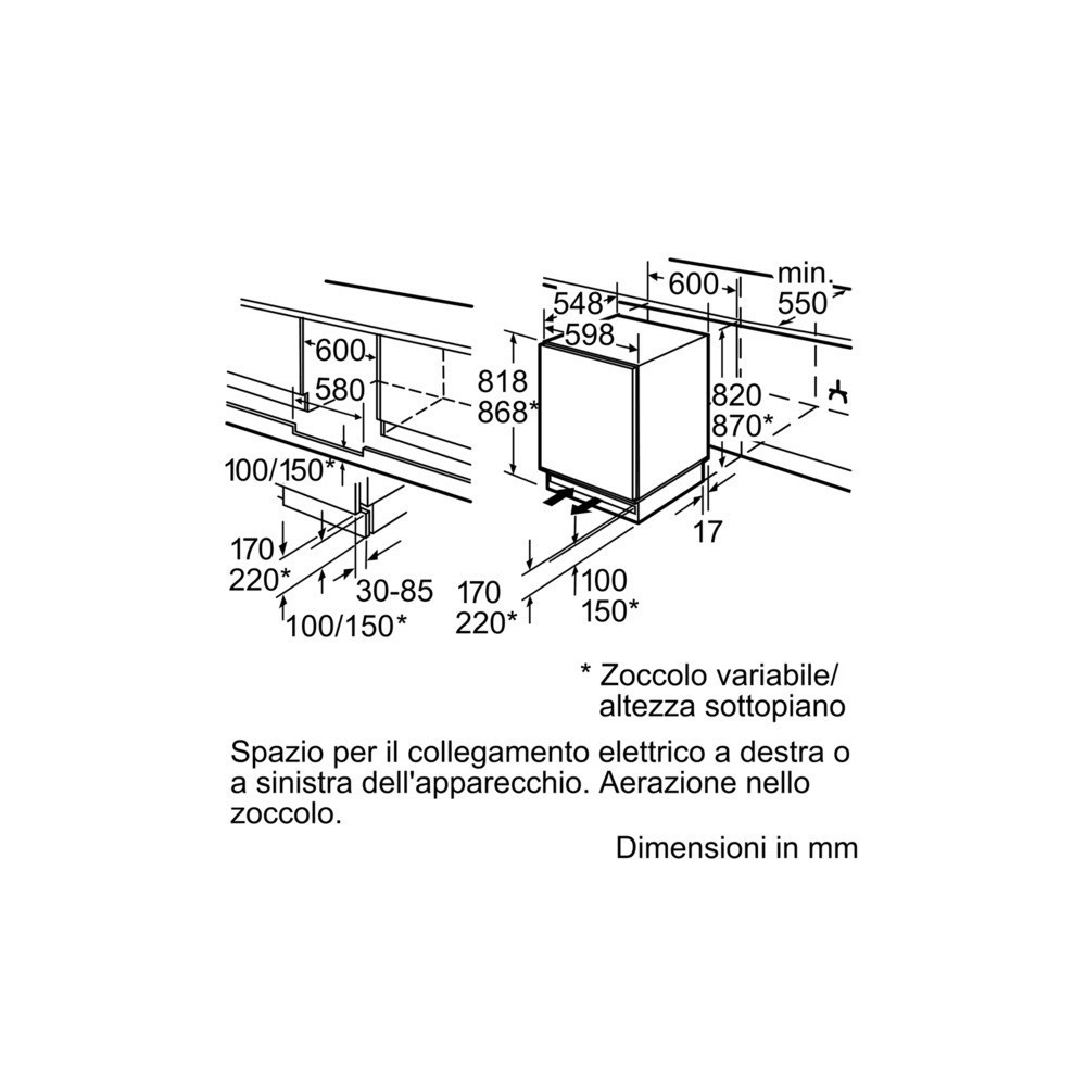 Frigorifero sottopiano K4316X8