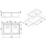 smeg sp792-2 Lavello da incasso in acciaio inox 