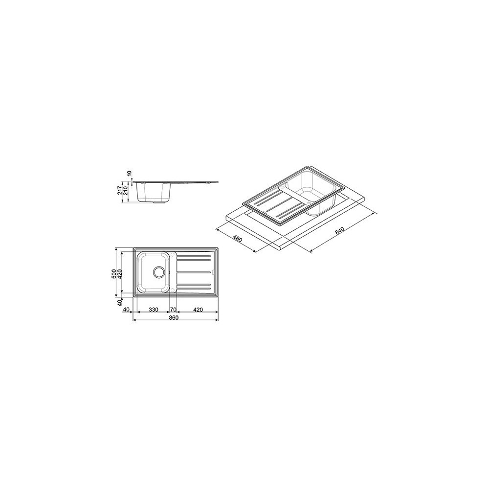 smeg lz861a Lavello sintetico da incasso, antracite