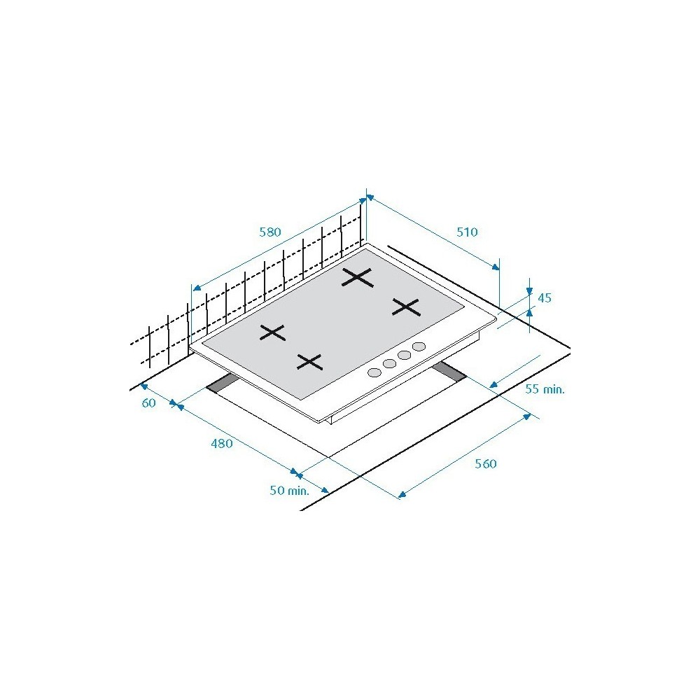Beko Piano Cottura a Gas HIMG 64224 SAR Ghisa da 60 cm
